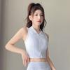 Womens Sports Polo Set Badminton Tennis Golf Outfit Slim Fit Activewear
