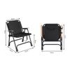 Portable Camping Chair with Wooden Armrests Supportive Padded Folding