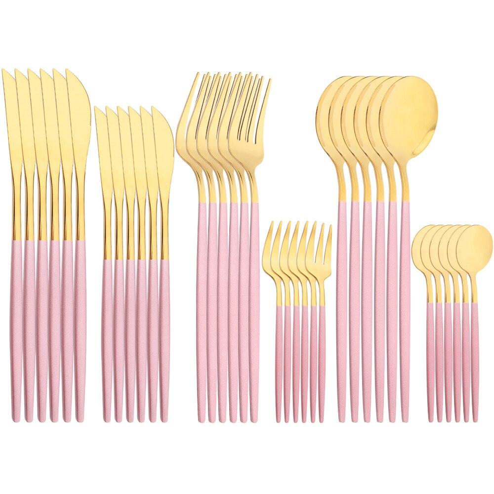 Černé zlato 36ks/6set Sada nádobí Dezertní nůž Nerezové příbory Večeře Lžíce Vidlička Čajová lžička Příbory Sada nádobí