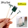 3Pcs 1:12 Dollhouse Miniatures Gardening Shovel Rake Hoes Farm Tool Doll Decor Fairy Garden Accessories Furniture Toys