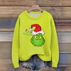 Women's Christmas Print Cardigan Long Sleeve Round Neck Knit Top