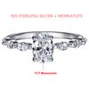 1 Karat oval geschliffene Moissanit-Ringe für Damen Funkelnder Diamant 925er Silber Verlobung Ehering Schmuck Mit