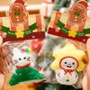 Cute Kitty Plush Keychain Christmas Tree Shaped Cartoon Plush Doll Backpack Hanging Chain Detachable Keychain Christmas Kid Gift