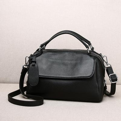 Leather Women'S Bags, Portable Shoulder Bags, Lychee Pattern First Layer Cowhide Messenger Bags, Women'S Fashion Casual Soft Leather Women'S Bags