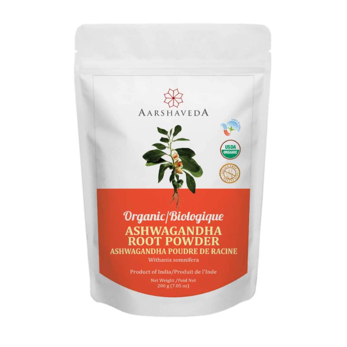 

Порошок кореня Ашваганди (200 г), Organic Ashwagandha Root Powder, Aarshaveda