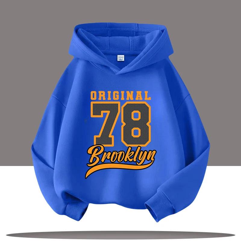 2025 New Style Boys' Sport Shirt Retro Digital Cartoon Print Children's Hooded Coat Girls' Casual Top Autumn/Winter Clothing