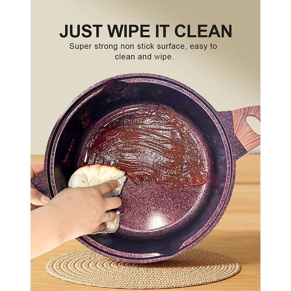 DONNOR Ceramic Non Stick Pans Ceramic Casserole Stockpot Set with Lid Procook Stock Pot 15pcs Cookware for Braising