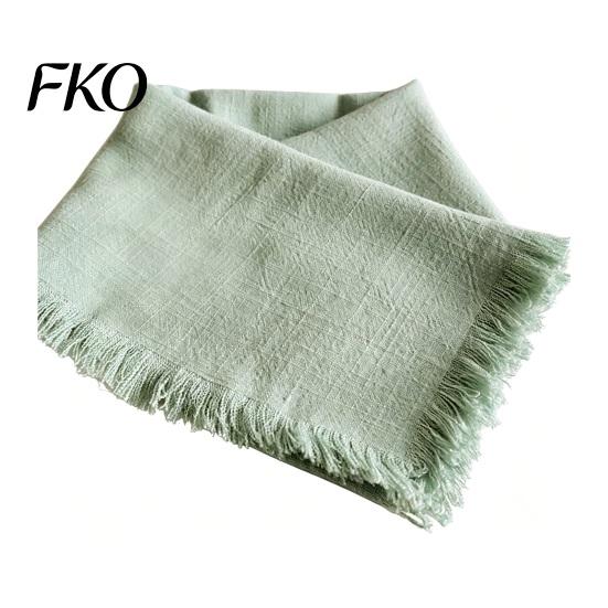 Natural Feel Napkins Boho Linen Napkin, 18 Inch Washable Fringed Fabric Rustic Farmhouse Style Napkin for Dining Table Home Wedding Bridal Shower Soft