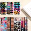 Cosmetics Eyeshadow Palettes Transparent Phone Case for Samsung Galaxy A04 A04S A14 A23 A34 A54 M23 M33 M52 M53