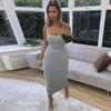 Sexy Skinny Slim Knit Long Dress Spaghetti Strap  Backless Sleeveless Maxi Women Partywear Clubwear Lady Bodycon Elegant Pullover Camisole