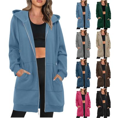 Women's Fashion Zipper Jacket Lightweight Oversized Hoodie Casual Sweatshirt With Pockets