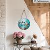 Vintage Sea Turtles & Starfish Metal Wall Art – 2D Flat Round Aluminum Sign with Oceanic Blue Background, Coral Reef Design, Indoor Decor for Living