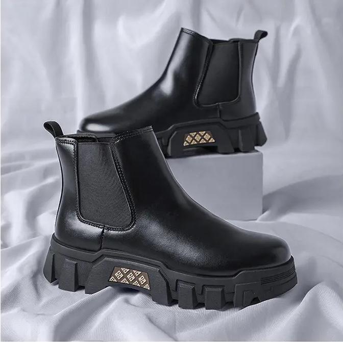 

Chelsea Martin boots men s autumn and winter high-top British style casual leather boots outdoor waterproof and non-slip locomotive tooling boots 44