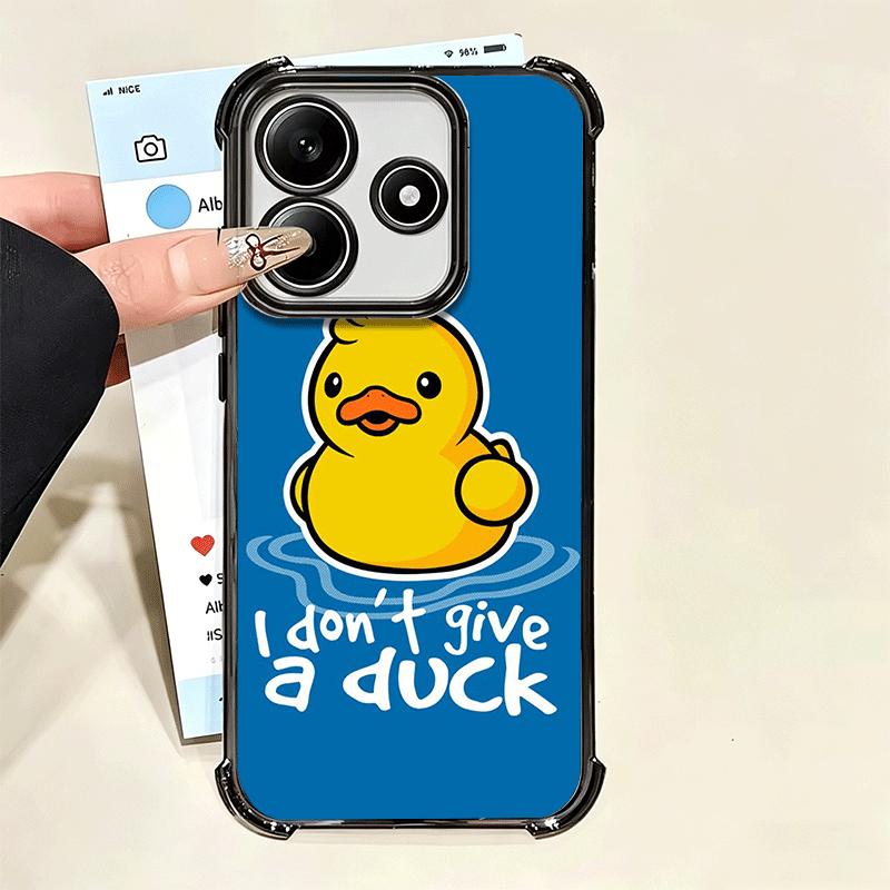 Funny Cute Cartoon Duck Plating Phone Case For Xiaomi Poco X5 X6 X7 X8 Pro Max F8 Ultra F7 M8 M7 M5S Redmi 15C 15 14C 13C 13 X3