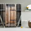 3D Old Vintage Wood Doors Shower Curtain Home Decor Polyester Fabric Bath Curtains Stripes Letters Bathroom Curtains