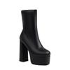 Taglia Larga 48 Autunno Inverno Palco Suola Spessa Impermeabili Tavolo Locale Notturno Scarpe da Donna Tacco Alto Spesso Stivaletti Corti Stivali da Donna