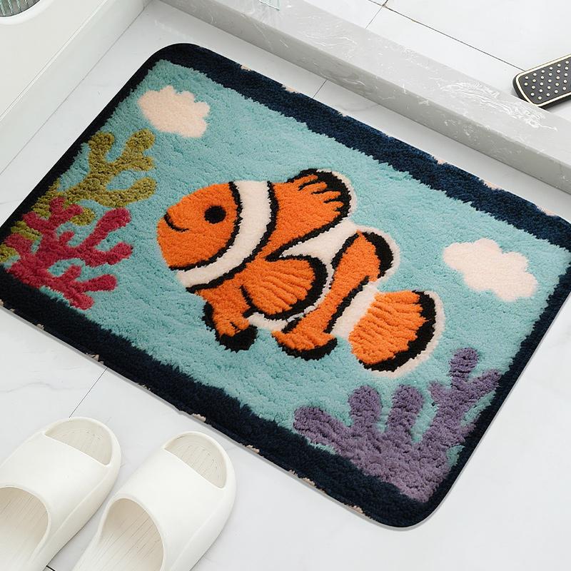 Cartoon Fish Undersea World Carpet Doormat Soft Welcome Mat Living Room Carpet Rug For Bedroom Bathroom Mat Home Decorati