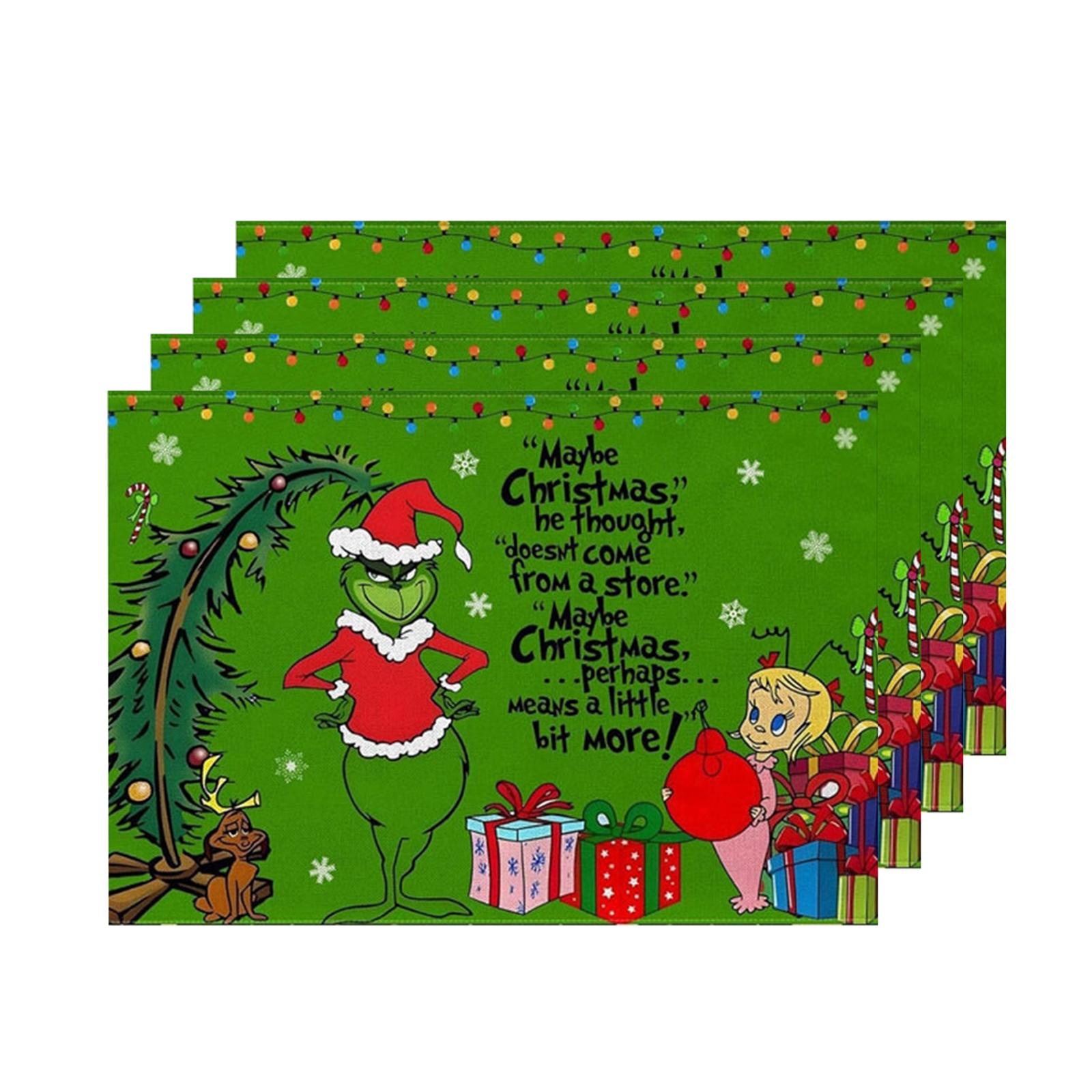 

Christmas Tree Christmas Mat 4-piece Set Mat Holiday Party Christmas Table Decoration. One Size