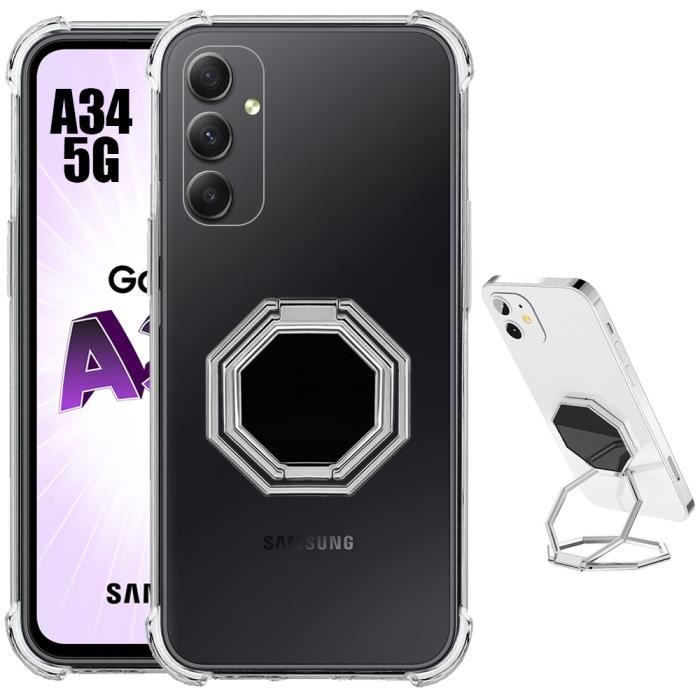 Coque de protection - BOOLING - pour Samsung Galaxy A34 5G - Silicone Ultra Slim - Antichoc - Support Multi-Angle