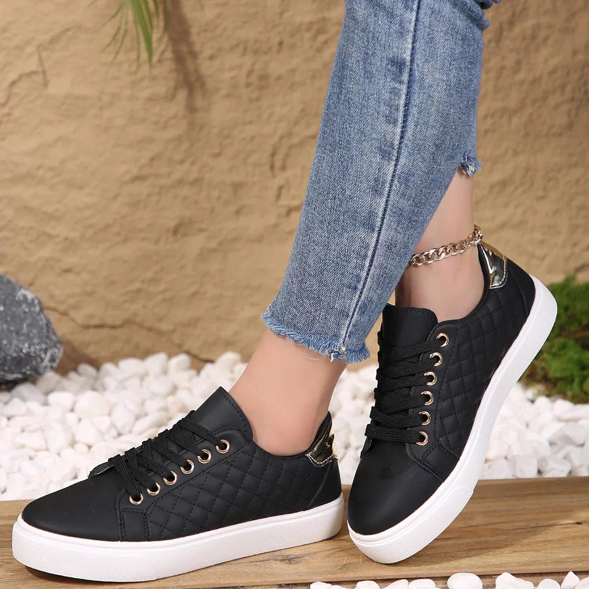 

Fashion Women Sneakers 2025 Spring New Fashion Breathable Loafers Soft Sole Walking Casual Sneaker Comfortable Shallow Outdoor Sneakers 35 чёрный