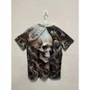 Cool Realistic Bone Structure Design Men's Tee Short Sleeve Round Neck Casual Summer Top Unique Gothic Style Clothing For Bikers