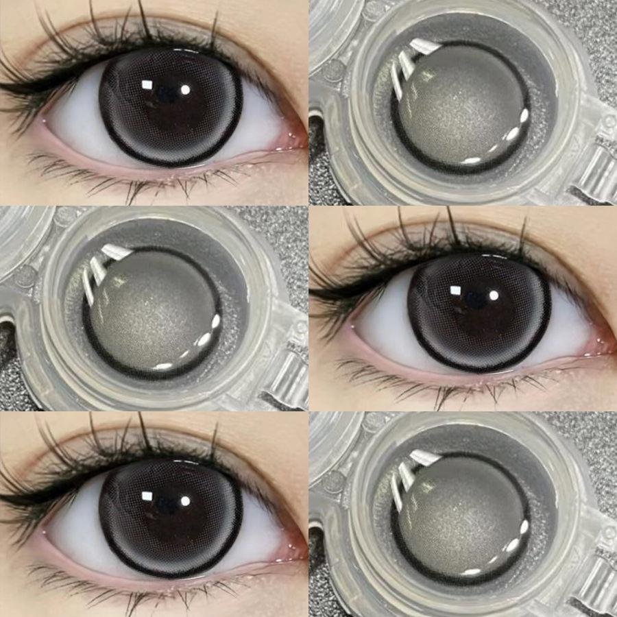 

Mill Creek 1 пара натуральных темно-серых контактных линз Большие глаза Очень большие глаза 14,0/14,2/14,5 мм Гидрогелевые мягкие контактные линзы большого диаметра 0 класса бистр