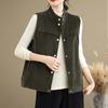 Vest for Women Cotton Autumn Winter Sleeveless Tops Vest Oversize Solid Color Thickened Vest