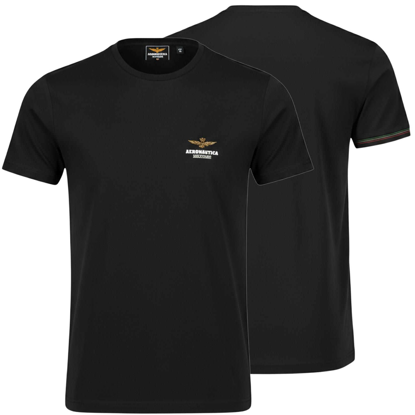 SuperMerchantEU Aeronautica Militare zwart t-shirt heren crew-neck SCOTI003J508-34300 M