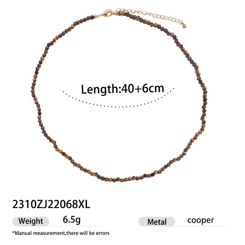 Elegant Retro Tiger's Eye Beaded Jewelry Set: Necklace, Earrings & Ring