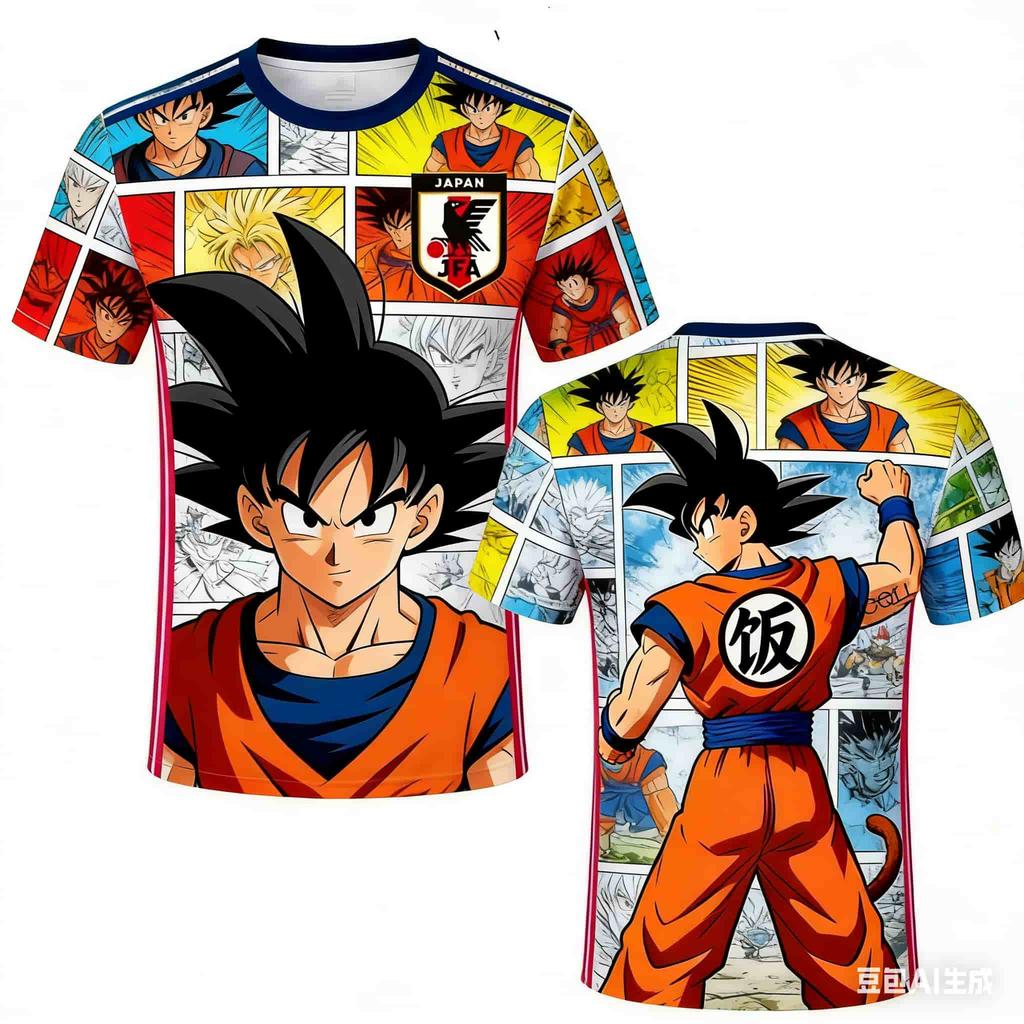 2026 New Bandai Japanese Anime Dragon Ball Son Goku X Japan National Team Custom Soccer Jersey Men's Sports Children