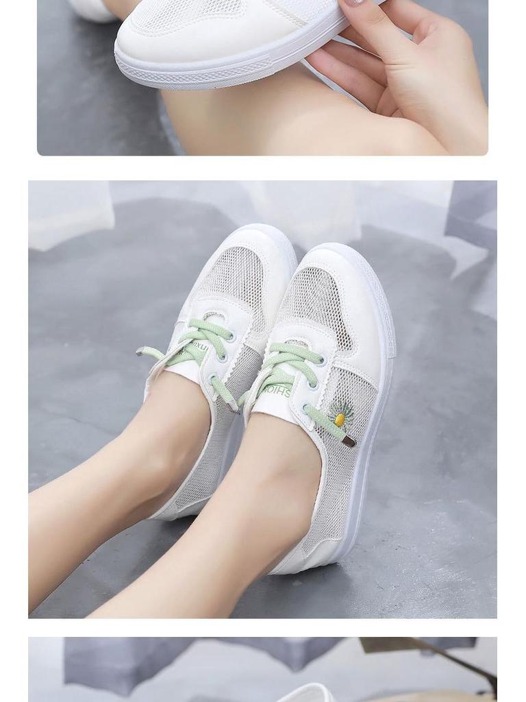 Trendy Women's White Mesh Sneakers 2025 - Comfortable, Breathable, Low-Top Summer Shoes