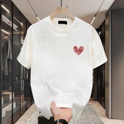 Paare Baumwoll-T-Shirt Kurzarm Schwarz Weiß Oberteile Atmungsaktiv Bequem Weich Lässig Sport Tees