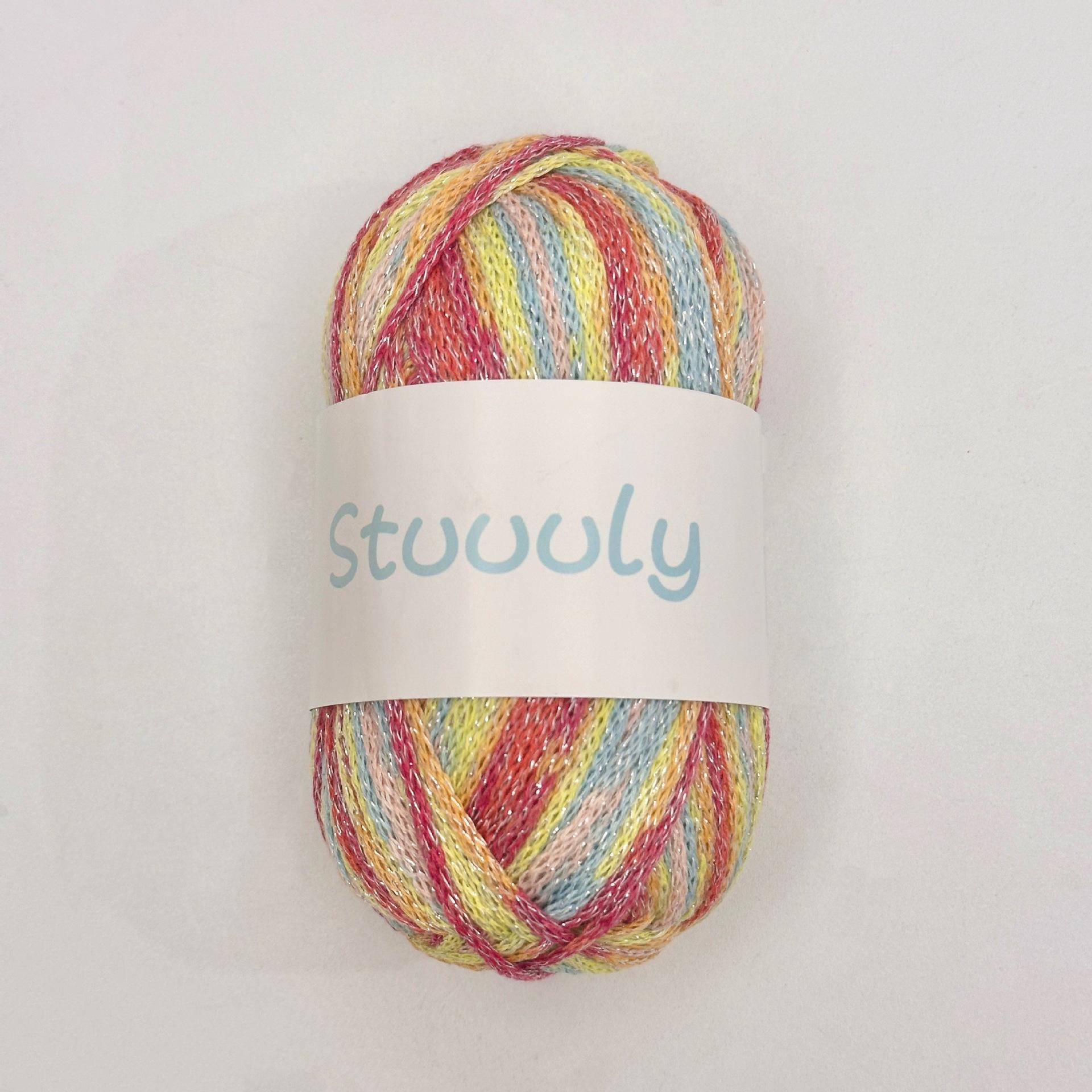 

2.5mm Section Dyed Silver Graffiti Line Fancy Hollow Cotton Round Yarn for Handmade DIY Bags and Hats Clothing Knitting