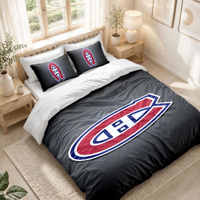 Bedding Set 1 Duvet Cover 2 Pillowcases Montreal Canadiens Print Bedroom Home Decoration