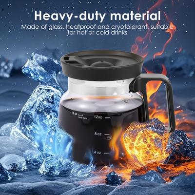 16oz Glass Coffee Pot Style Mug Novelty Coffee Mug Drink Cup with Leakproof Lids Perfect Gifts for Coffee Lovers for Home Office