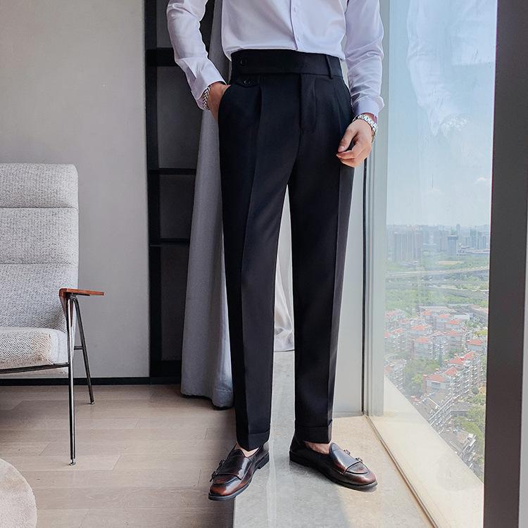 Men's Retro Designer Nine-Point Casual Pants - Wrinkle-Resistant & Stylish