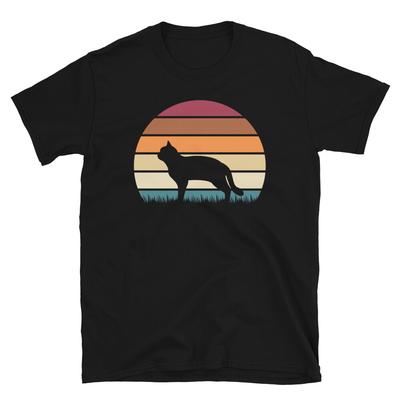 Retro Sunset Kitten Feline Pet American Wirehair Cat Short-Sleeve Unisex T-Shirt