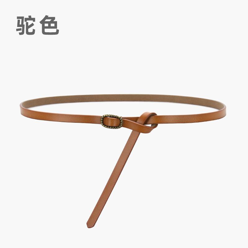 

Тонкий пояс женский кожаный декоративный летний костюм с рубашкой на талии повседневный завязанный маленький пояс 105cm