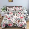 Tropical Flower Leaf Duvet Cover Set Queen Vintage Floral Bedding Set Boho Style Comforter Cover Floral Polyester Quilt Cover