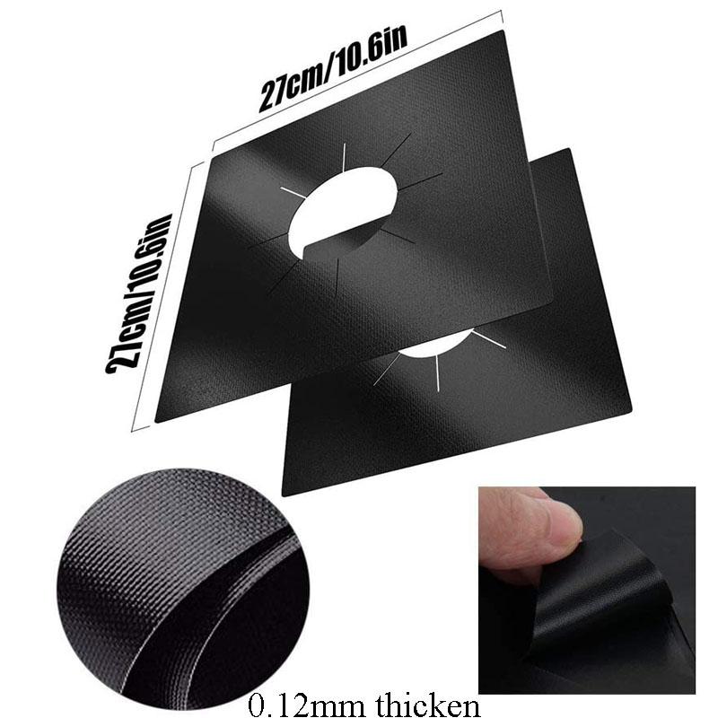 1/4/10/12pcs Stove Burner Covers Reusable Non-Stick Cooking Protectors Heat-Resistant Washable Pads Kitchen Cookware Accessories