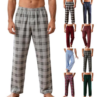 Men's Plaid Stripe Casual Pants Men's Casual Fashion Pajama Pants