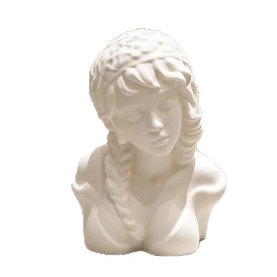 Girl Bust Statue 3D Printed Girl Head Figurine with Closed
