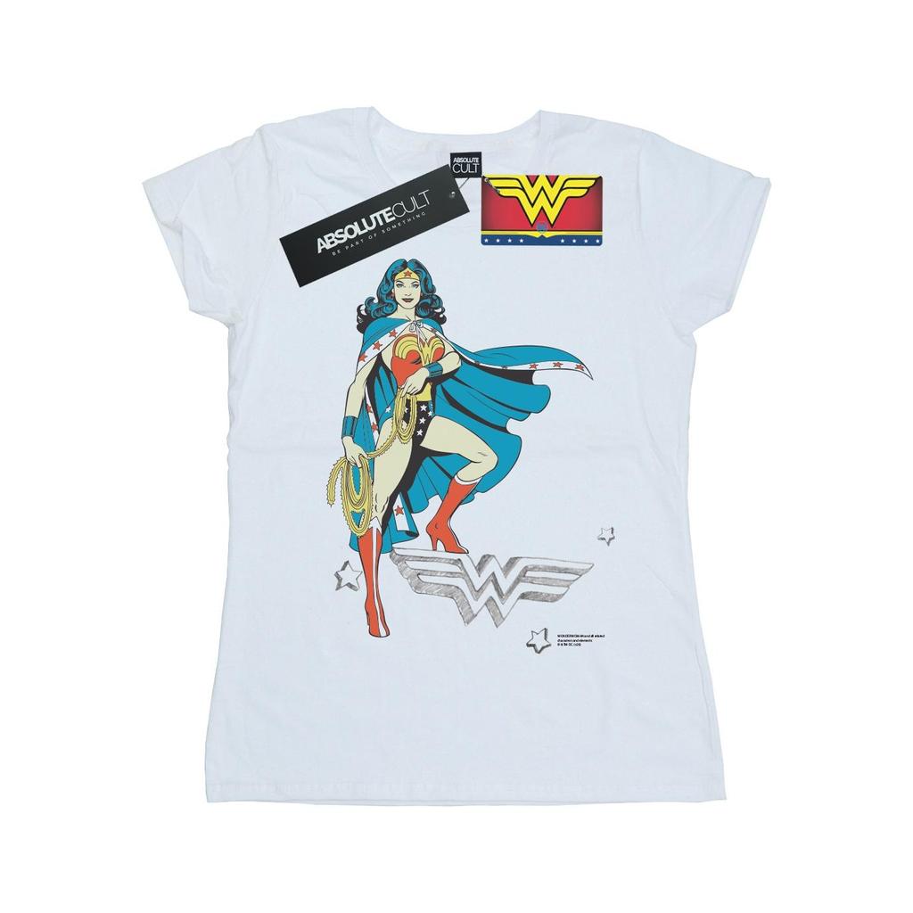 DC Comics Womens/Ladies Wonder Woman Standing Logo Cotton T-Shirt