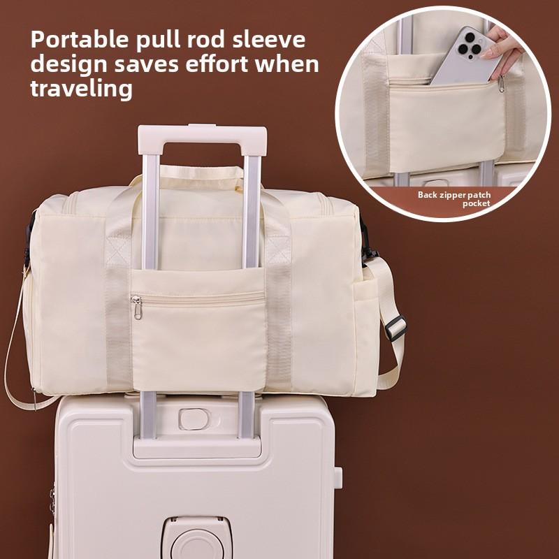 Large Capacity Shoulder Strap Waterproof Luggage Bag Can Be Put On Tie Rod Storage Luggage Bag Travel Bag Multi-layer Storage