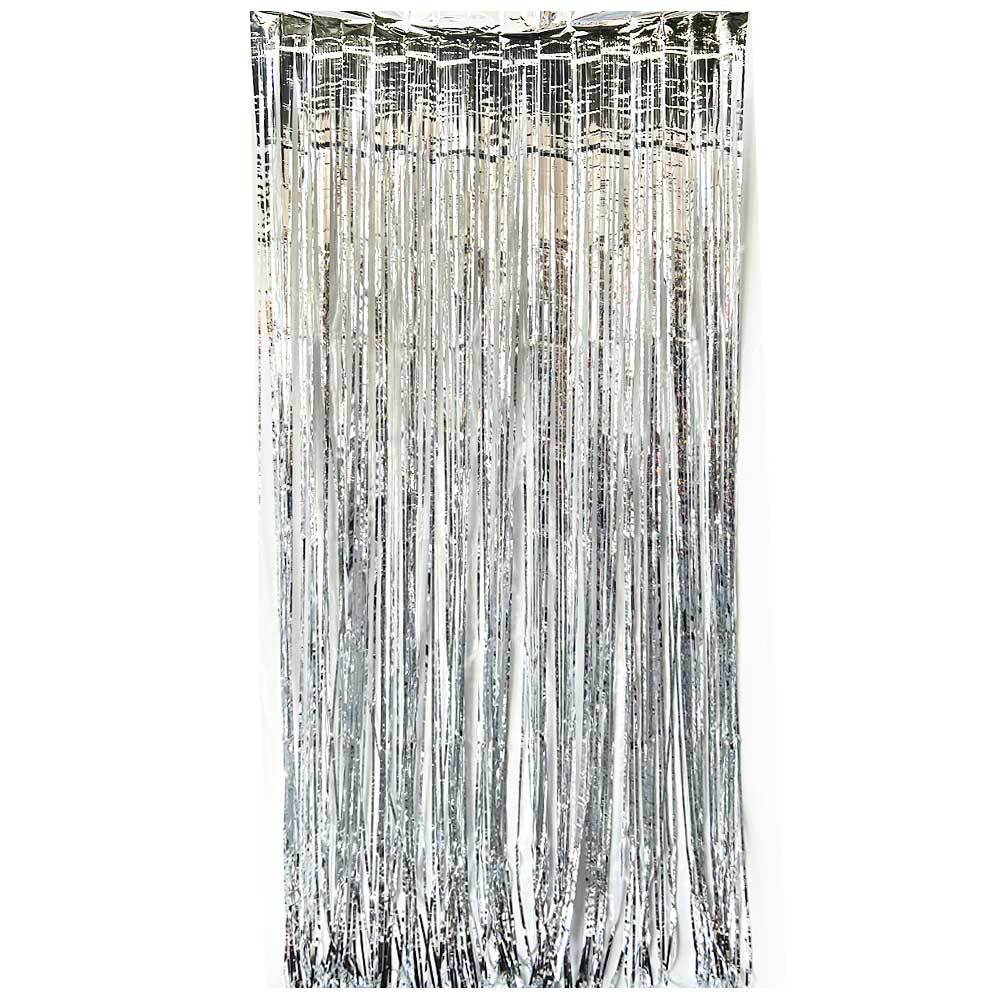 2-meter-long bright rain-like silk curtain with golden tassels - birthday party decoration items for wedding stage background setup