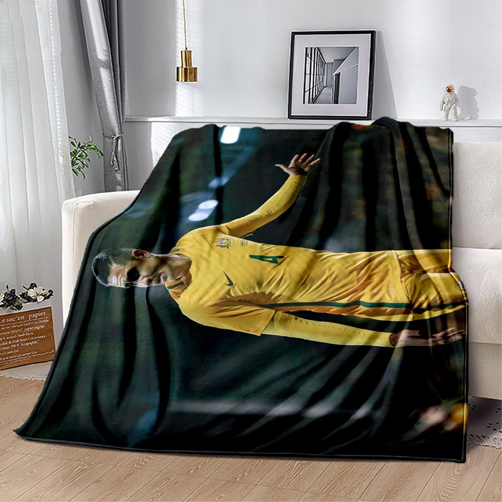 Soccer Player Victory. Blanket Warmthful Decor Great for Picnics Couch Bedding for All Occasions Digital Print Perfect Gift for Relatives and Friends