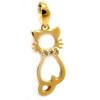 Les Trésors De Lily [L5303] - Gold Plated Pendant 'Beauty Cat' White Gold - 20x7 Mm