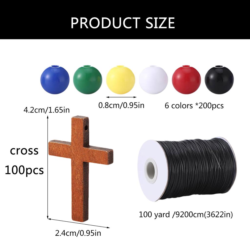 Plan of Salvation Bracelet Beads with Waxed Cotton Thread Wordless Faith Necklace Kits Christian Bracelet Making Kits