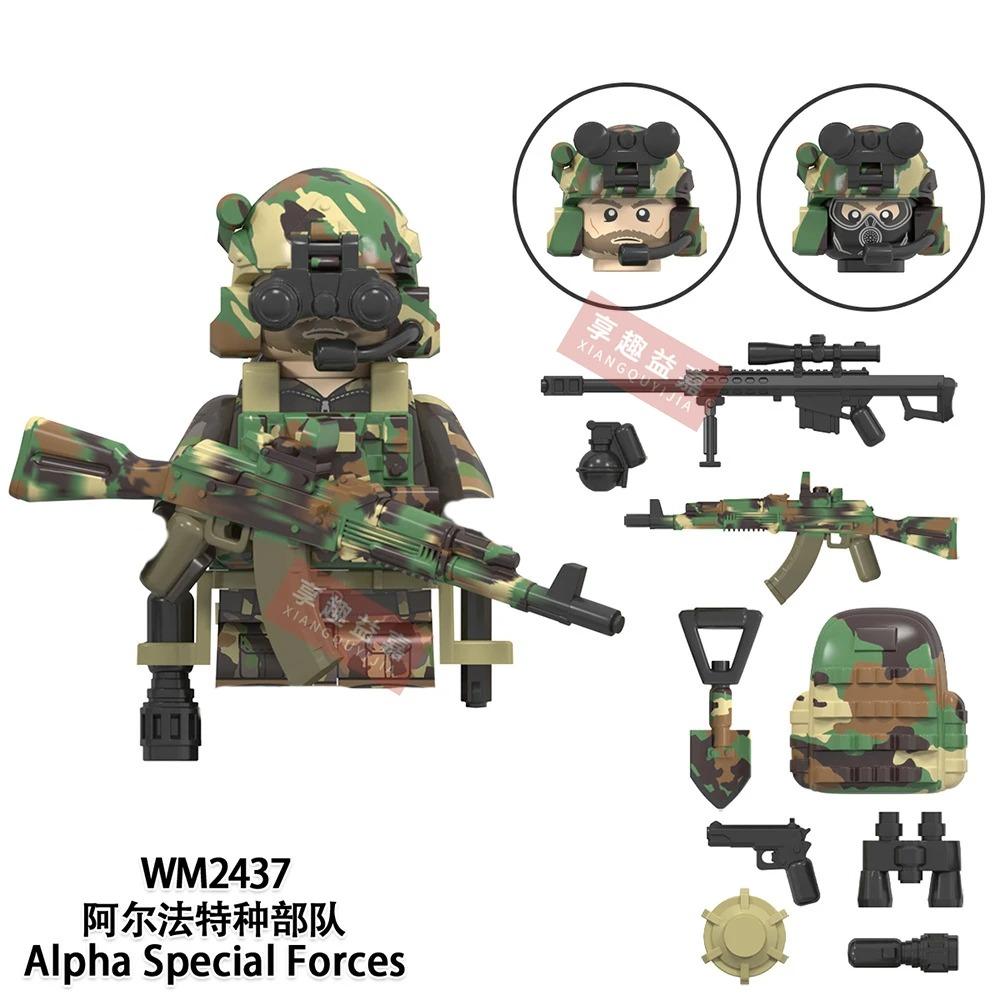 X0300 MOC Military Building Blocks Bricks Anime Mini Action Soldier Figures Diy Assembly Toys Kids Birthday Gifts WM2207 WM6147