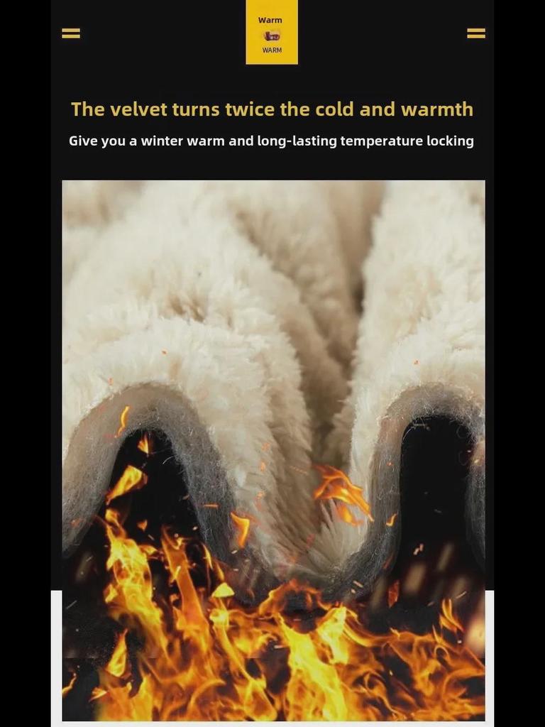 Men’s Windproof Plus Velvet Winter Pants: Thick, Warm, and Trendy.